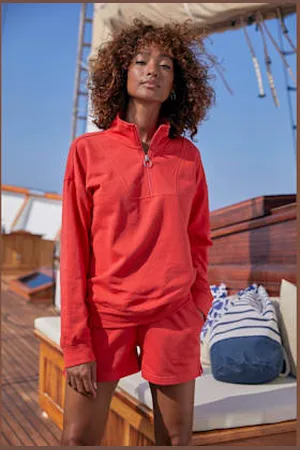 H.I.S Short en matière sweat short avec ceinture à coulisse élastique -