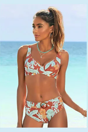 sunseeker Haut de maillot de bain à armatures imprimé tropical tendance -