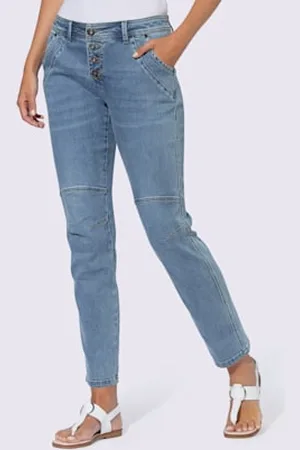 Linea tesini Jean 5 poches délavage spécial pour un coloris tendance -