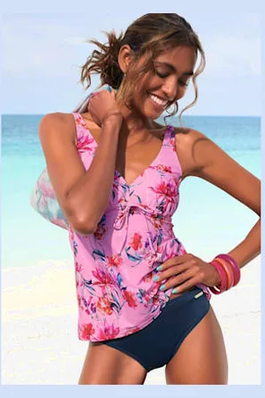 sunseeker Haut de maillot de bain à armatures imprimé floral moderne -