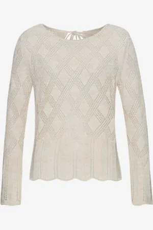 Lascana Pull ajouré superbe motif tricoté ajouré avec fibres brillantes -