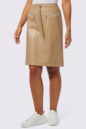 CRÉATION L Jupe en synthétique imitation cuir souple -