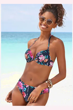 sunseeker Haut de bikini push-up imprimé floral moderne -
