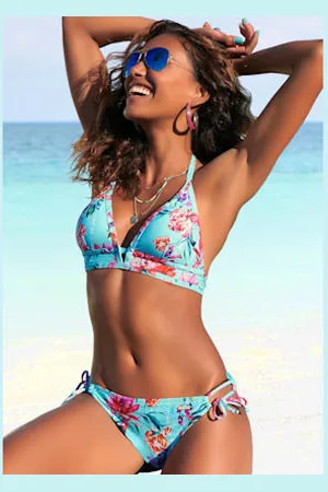 sunseeker Bas de maillot de bain imprimé floral moderne -
