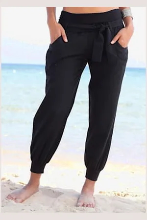 Buffalo Pantalon de plage large ceinture en jersey -