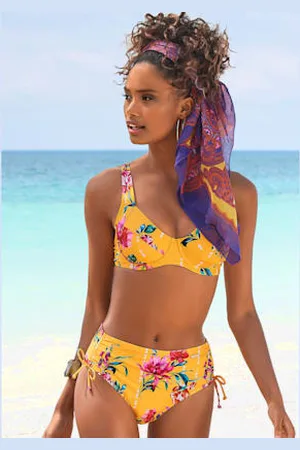 sunseeker Haut de maillot de bain à armatures imprimé floral moderne -