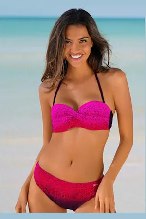 Lascana Maillot de bain bandeau à armatures look graphique -