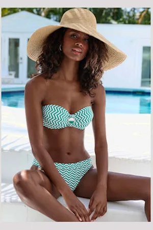 Jette Joop Maillot de bain bandeau à armatures motif zigzag tendance -