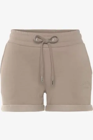 Lascana Short décontracté short en coton molletonné avec logo brodé -