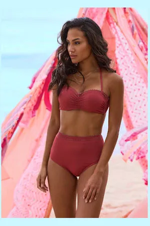 QS by s.Oliver Haut de bikini bandeau à armatures bord découpé au laser tendance -