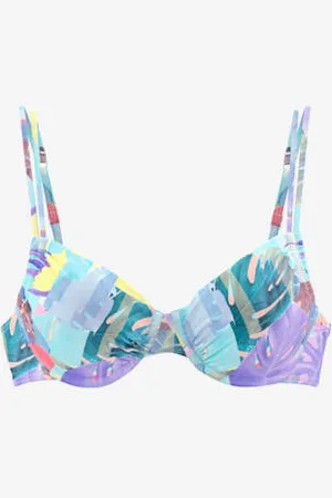 Venice Beach Haut de maillot de bain à armatures imprimé tendance, effet de couleur différent pour chaque pièce -