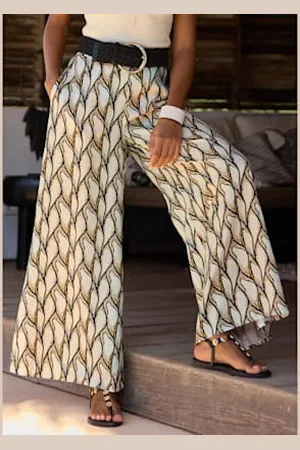 Lascana Pantalon de plage ceinture lisse devant -