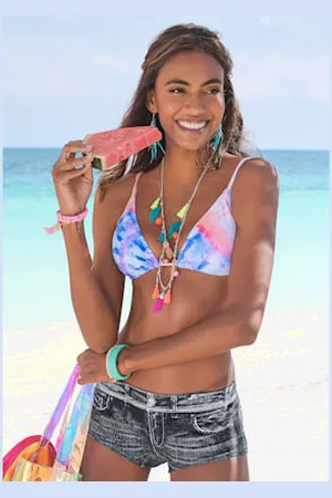 KangaROOS Bikini triangle imprimé, effet de couleur différent pour chaque pièce -