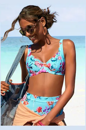 sunseeker Haut de maillot de bain à armatures imprimé floral moderne -