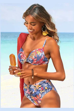 vivance collection Bas de maillot de bain taille haute imprimé, effet de couleur différent pour chaque pièce -