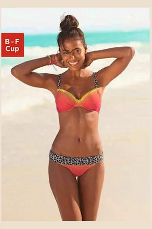 KangaROOS Maillot de bain à armatures aspect batik mode, détails tendance. imprimé léopard -