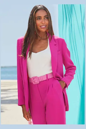 Lascana Blazer long blazer femme avec col à revers -