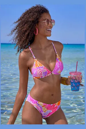 sunseeker Haut de bikini triangle motif papillons chaque pièce est unique -