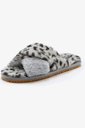 Lascana Mules imprimé léopard tendance et bande croisée confortable -