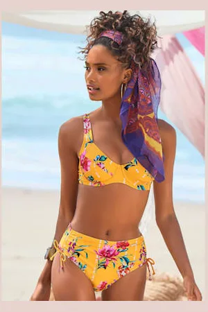 sunseeker Bas de maillot de bain imprimé floral moderne -