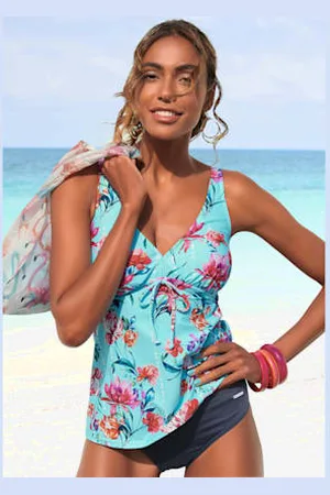sunseeker Haut de maillot de bain à armatures imprimé floral moderne -