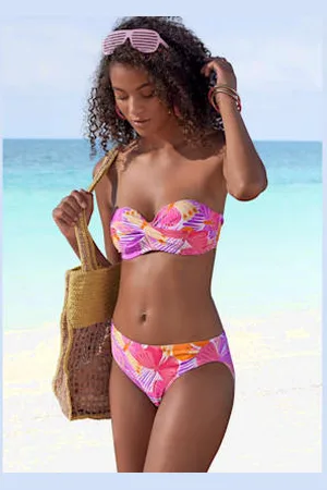 sunseeker Haut de bikini bandeau à armatures effet de couleur différent pour chaque pièce -