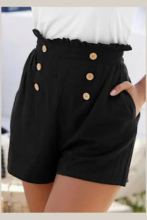 Lascana Shorts boutons décoratifs imitation bois devant -