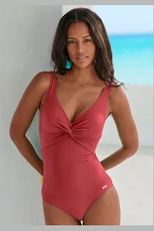 Lascana Maillot de bain tendance avec fronces et effet noué -