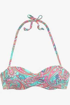 Venice Beach Haut de bikini bandeau à armatures imprimé, effet de couleur différent pour chaque pièce -