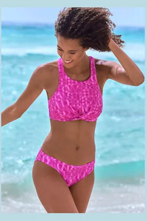 ELBSAND Haut de maillot de bain court imprimé tendance -