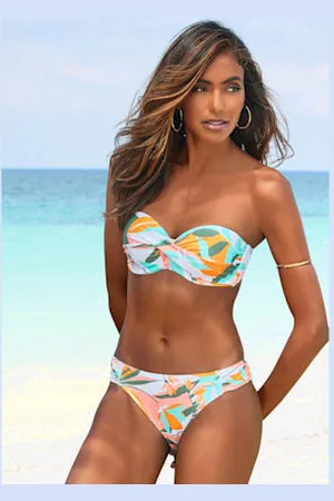 sunseeker Maillot de bain bandeau à armatures imprimé abstrait -