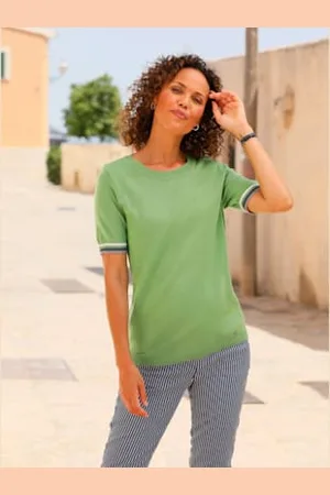 COLLECTION L. Pull encolure ronde jolies rayures -