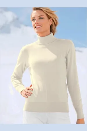 COLLECTION L. Pull à col roulé pur coton -