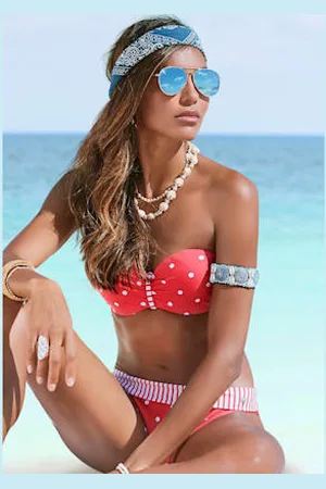 QS by s.Oliver Haut de bikini bandeau à armatures motif à pois tendance -