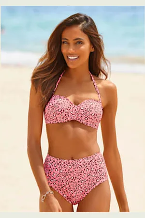 Lascana Bas de maillot de bain taille haute imprimé animal coloré -