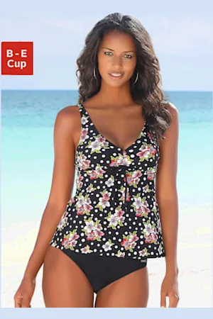 Lascana Tankini à armatures coupe évasée affinante -