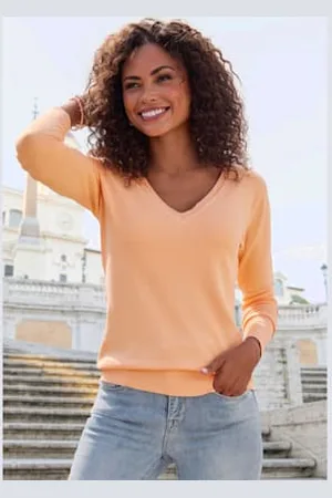 vivance collection Pull à encolure en v col v classique -