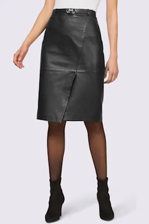 Ashley brooke Jupe en cuir 100% cuir agneau nappa -