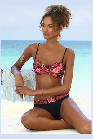 Lascana Maillot de bain bandeau à armatures aspect jungle -