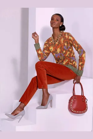 CRÉATION L Pull jacquard imprimé tendance -
