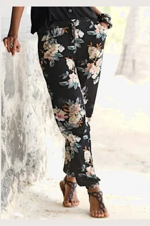 Lascana Pantalon de plage pantalon en jersey imprimé -