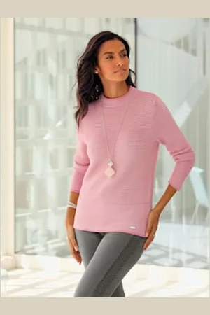 COLLECTION L. Pull à col montant 50% coton -