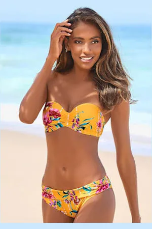 sunseeker Bas de maillot de bain imprimé floral moderne -