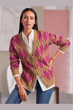 Rick Cardona Cardigan tricot jacquard de qualité -