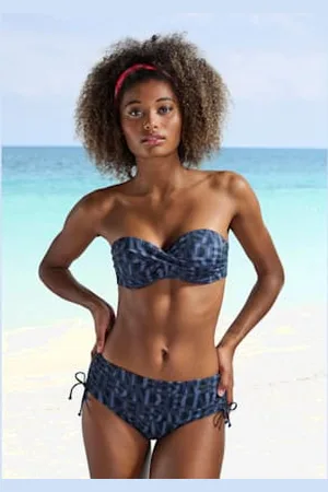 ELBSAND Haut de bikini bandeau à armatures imprimé tendance -