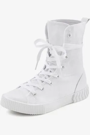 Lascana Bottines chaussures en textile, chaussures en tissu avec laçage tendance -