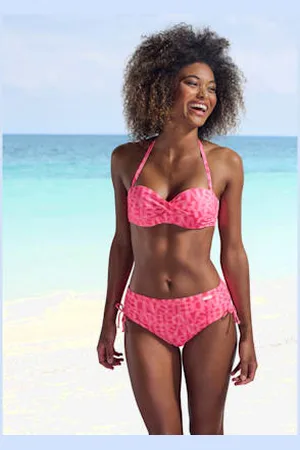 ELBSAND Haut de bikini bandeau à armatures imprimé tendance -