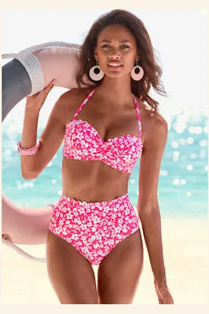 vivance collection Haut de bikini bandeau à armatures imprimé à fleurs mode -