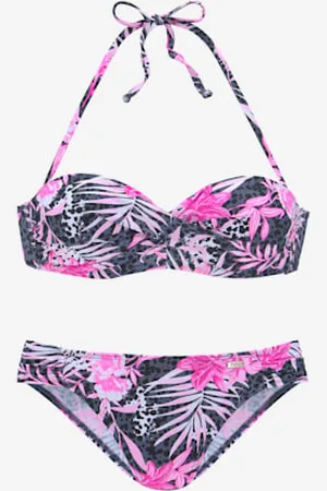 Buffalo Maillot de bain bandeau à armatures « imprimé, effet de couleur différent pour chaque pièce » -