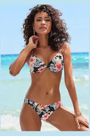 Lascana Haut de bikini push-up imprimé floral : chaque pièce est unique -